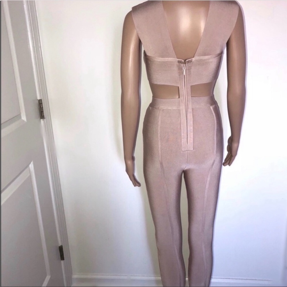 Nude Bandage Cut out jumpsuit - small - Picture 3 of 3
